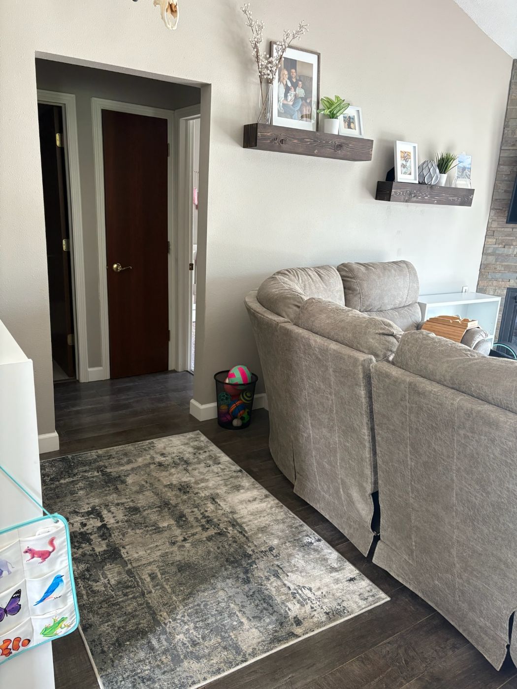 Hallway leading two bedrooms and bathroom
