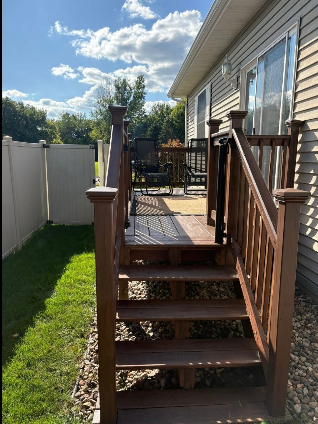 Wood deck off living room
